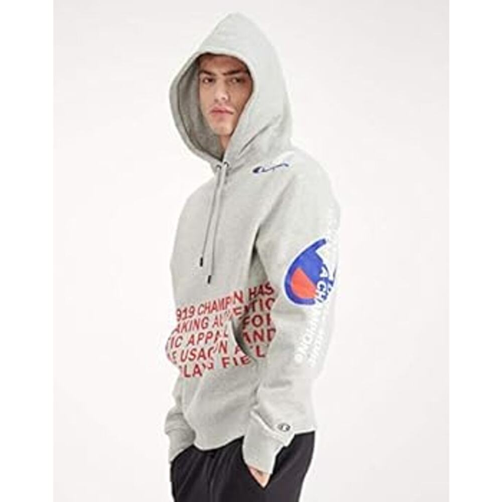Champion Hoodie Mens Small Gray Behind The Label Super Fleece 2.0 Sweatshirt